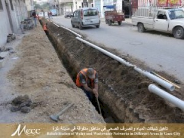 مشروع تأهيل شبكات المياه والصرف الصحي في مناطق متفرقة في مدينة غزة 2018