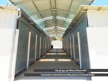 Construction of steel sheds and selling points at al Yarmouk Market 